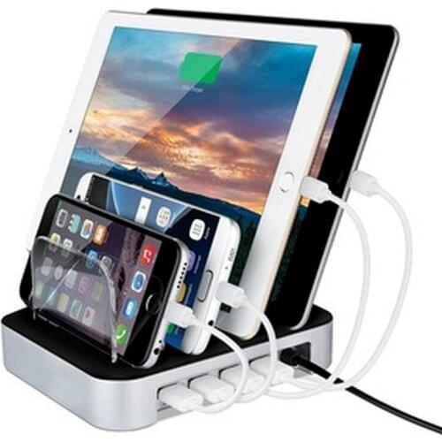 2021 Multi Port Fast Charging QC4 USB Phone Charger 6 Ports Station Dock Stand Holder for All Phone/Tables Watch/Power Bank