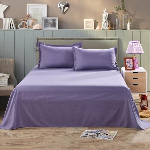 40Purple Color Flat Sheet For Children Adults Single Double Size Polyester Sanding Flat Bed Sheet (No Pillowcase) XF338-13