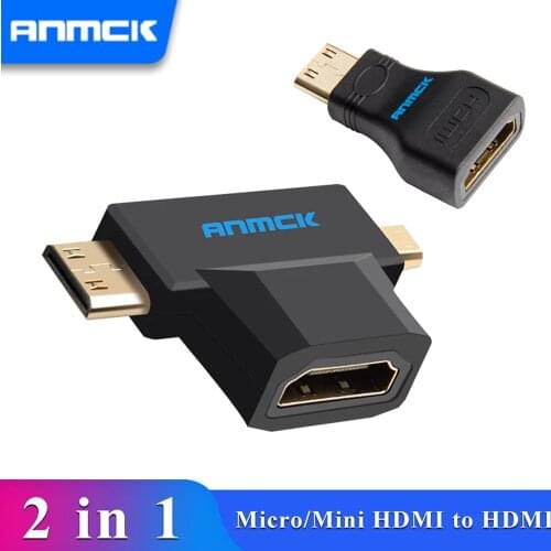 Anmck HDMI Switcher Male to Female HDMI-compatible Splitter Micro HDMI Adapter For Camera Computer Projector HDTV Mini HDMI Cord