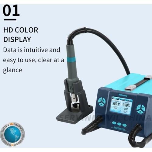 Bakon BK862 Industrial Grade Intelligent Big Hot Air Gun SMD Rework Desoldering Station For Repairing