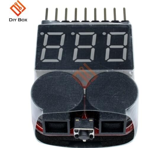 BMS 1S 2S 3S 4S 5S 6S 7S 8S Lipo Li-Fe Battery Indicator 3.7-30V Voltage Tester with Buzzer Alarm For RC Car Boat