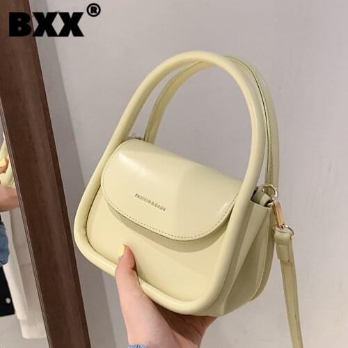 [BXX] Simple Solid Color PU Leather Crossbody Bags For Women 2021 Summer Shoulder Bag Handbags Trending Luxury Hand Bag HS005