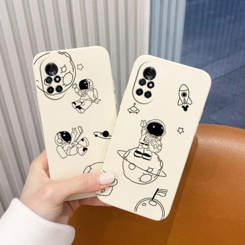 Cute Cartoon Astronaut Pattern Phone Case For Huawei Nova8 8Pro 8SE Nova 7 7Pro 7SE 6 6se 5 5Pro 5Z 5I 5Ipro 4 4E Cover
