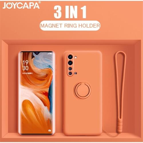 Soft Liquid Silicone Ring Holder Magnetic Case For Xiaomi Mi Poco X3 10T Lite 9SE Redmi Note 7 8 9 Pro 9S 9A 9C Thin Strap Cover