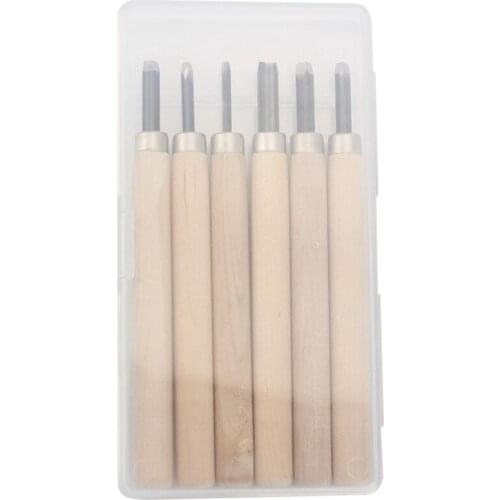 Woodworking Carving Knife 6Pcs 2 Boxes/Set Boxed Rubber Stamp Carving Knife Handmade Wood Carving Knife Black Steel