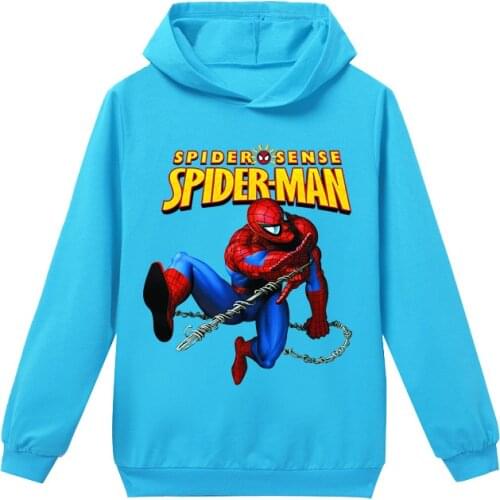 Children Hoodie Spiderman Girls Jogging Boys Marvel Superhero Cartoon Sweatshirt Top Kids Clothes Loose Jacket New Style Shirt