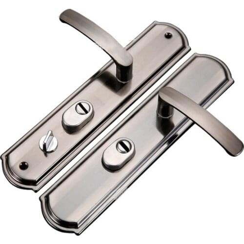 1set Aluminium Alloy Door Handle Security Thickened Panel Door Lock Universal Hotel Bathroom Bedroom Door Household Hardware