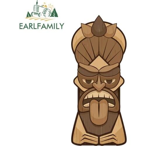 EARLFAMILY 13cm x 4.6cm for Hawaii Tiki Vinyl Car Stickers Motorcycle Helmet Air Conditioner Personality JDM Assessoires Decal