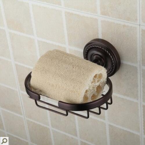 European simple retro antique copper soap box soap net towel rack ORB bathroom hardware pendant bathroom pendant