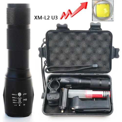 Litwod Z25A100 Cree XM-L2 U3 led flashlight torch lamp 6000LM aluminum Waterproof zoom led portable light for camping hunting