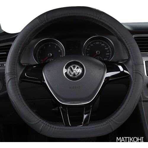 MATIKOHI Carbon Fiber Leather Car Steering Wheel Cover For LADA Granta Kalina Vesta Niva Xray Priora