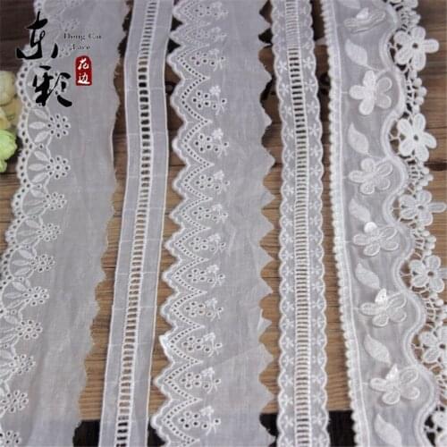 15yard Embroidery Lace Ribbon Decor Cotton Lace DIY Sewing Handmade Crafts Wedding Fashion Sleeve Skirt Edge Accessories