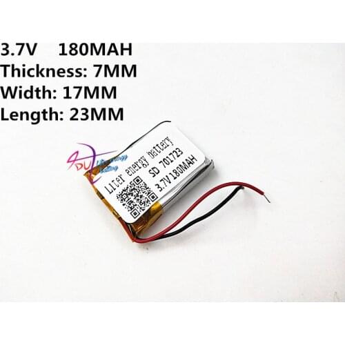 Liter energy battery 3.7V 701723 180MAH lithium polymer battery MP3 MP4 recorder Rechargeable batteries