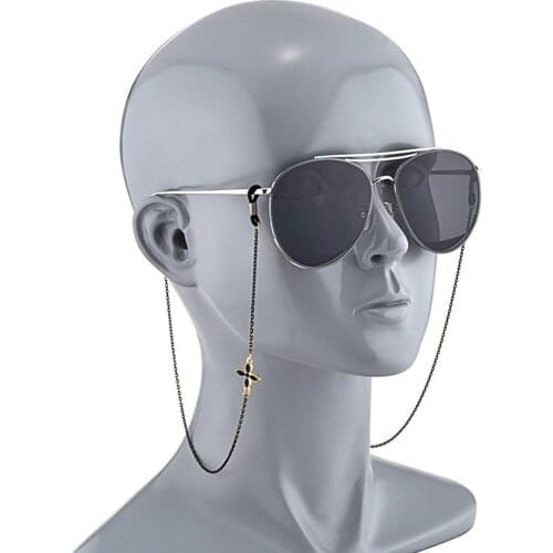 Men Women Metal Glasses Chain Sunglasses Flowers Beaded Eyeglass Lanyard Hold Strap Eyewear Retainer Jewelry Rope