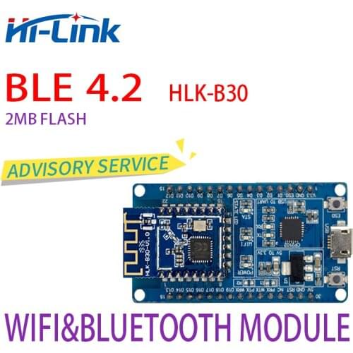 Free shipping 2.4G Hi-Link B30 BLE4.2 Wifi&Bluetooth module 2 in 1 bluetooth module with Test board audio bluetooth module