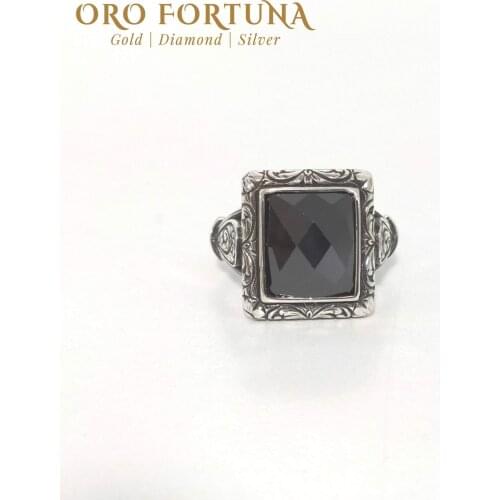 925 Streling Silver Mens Ring Square Faceted Zircon Stone Fine Jewellery Trendy Gift For Him New Model 2021