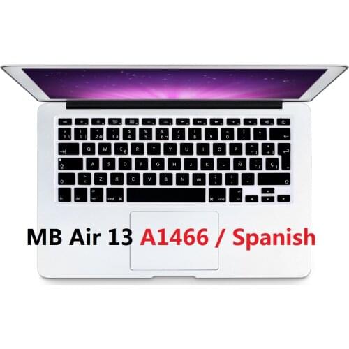 Soft Silicon Cover For Macbook Air 13 A1466 EU US Spanish Keyboard Cover Silicon For Macbook Air 13 A1466 Spanish Keyboard Skin