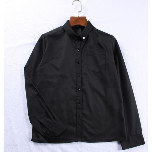 2019 New Black Orthodox Japanese Style Students Girl Womens Clothing Business Long-sleeved Shirt Jk School Students Uniforms