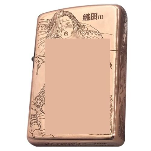 Original Zorro Kerosene Lighter Pure Copper Carving Japanese Style Sexy Girl ZT Pattern Business Gift Outside Ignition Tool