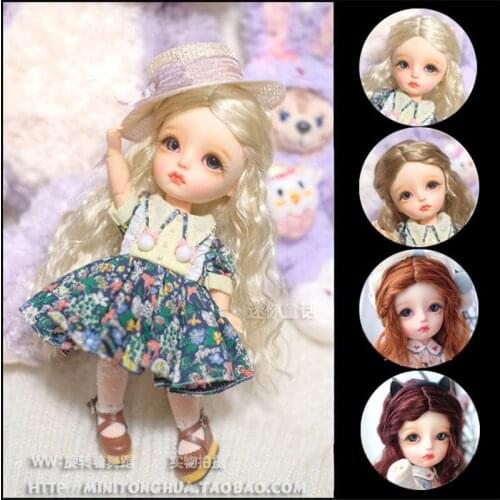 BJD doll wig suitable for 1/6 1/8 size fashion new temperament points foam hair imitation mohai wig carrot color light gold