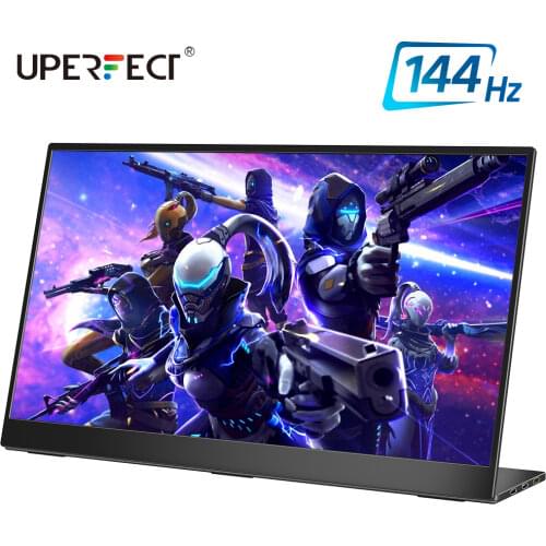 UPERFECT 144Hz 1080P Portable Monitor Display for Xbox Ps4 Switch Gaming PC Computer Laptop Screen HDMI DP with Smart Stand