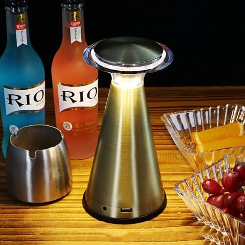 Retro Bar Table Lamp Portable Battery LED Night Light Rechargeable Touch Sensor Wireless Restaurant Cafe Living Room Decor Light