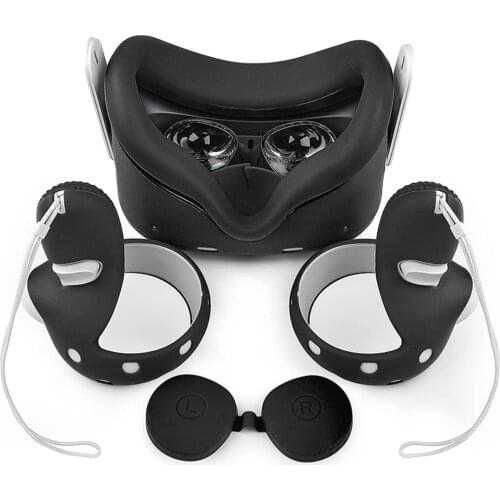 Silicone VR Glasses Cover Set For Oculus Quest 2 Controller Shell Case Light Blocking Eye Cover For Oculus Quest2 VR Accessories