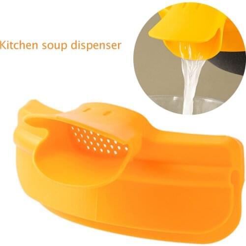 Silicone Soup Diversion Duckbill Drain Pans Anti Spill Kitchen Liquid Dispenser Round Mouth Edge Cooking Deflector Nozzle Gadget