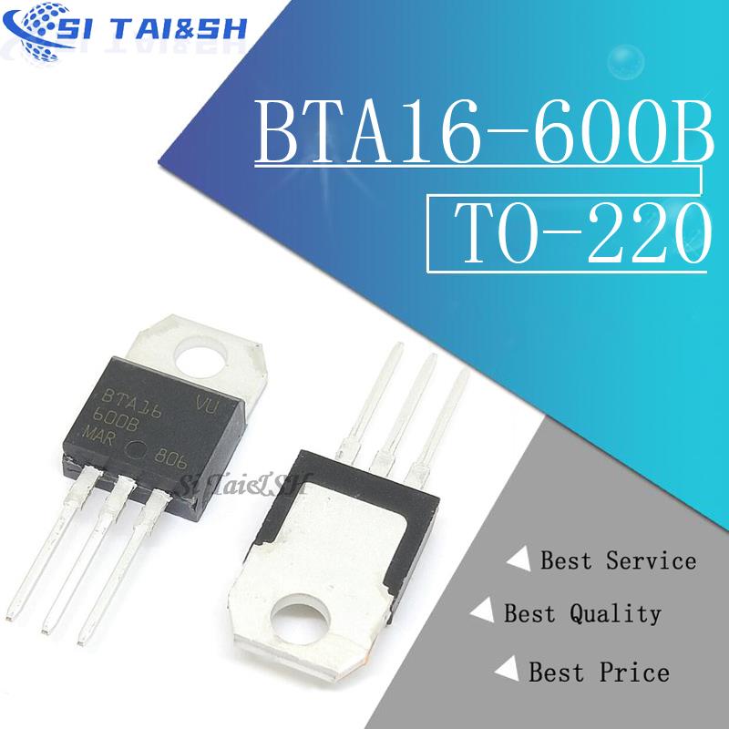 10pcs BTA16-600B TO-220 BTA16-600 TO220 16-600B BTA16 600V 16A TRIACS new and original