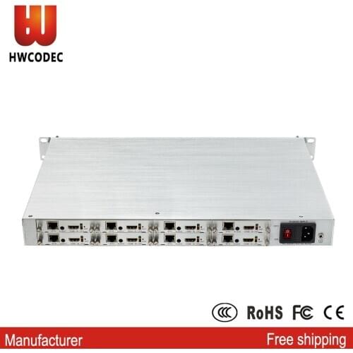 HWCODEC K1085 4K Video Encoder 8 Channel IPTV Streaming H.265 H264 AVC MPEG-4 HDMI 4 in 1 RTMP RTSP RTMPS SRT Encoder