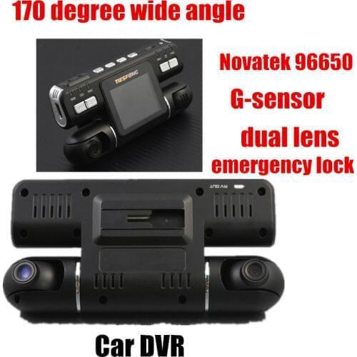 Dual Lens Novatek96650 support GPS car Camcorder DVR video recorder HD 1080P With Rear 2 Cam 170 degree wide angle