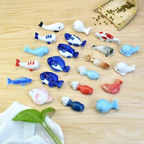 Japanese Cute Chopstick Holder Ceramic Tableware Whale Dolphin Goldfish Chopstick Rest Home Table Decoration Kitchen Rest Rack