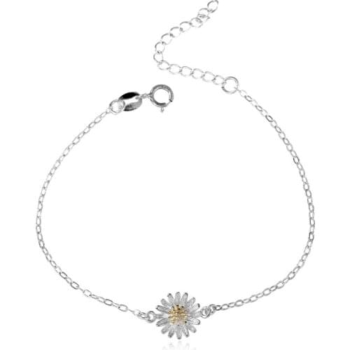 925 Sterling Silver Bracelets For Women Flower Charm Bracelet Adjustable Chain Wedding Anniversary Gift Jewelry Fresh Sweet