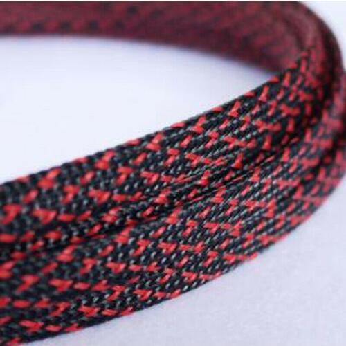 1-30Meters 3-50mm Black & Red Snakeskin Mesh Wire Protecting Nylon Tight PET Expandable Insulation Sheathing Braided Sleeves