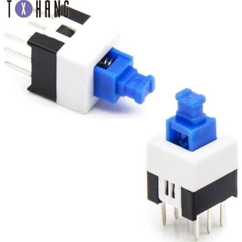 10PCS/Lot 7X7mm 7*7mm 6Pin Push Tactile Power Micro Switch Self lock/ no lock On/Off button Latching switch diy electronics