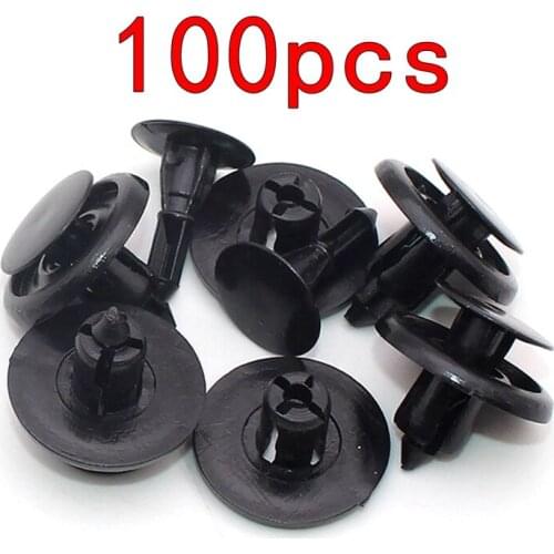 100Pcs 7MM Car Push Pin Clips Fasteners Rivets Plastic Auto Fender Door Liner Retainer Decor For Nissan Toyota Car Accessories