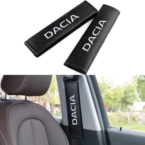 2PCS Car Styling Seat Belt Covers Carbon Fiber Shoulder Protector Cushion For Renualt Dacia Duster Logan Sandero Lodgy Stepway