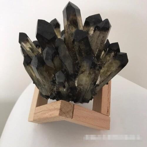 AAA+100% Natural tawny crystal transparent quartz tawny crystal cluster furniture decorative crystal column point radiation