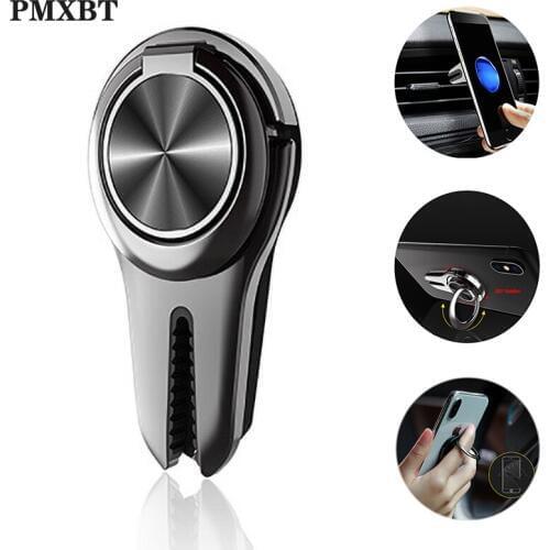 Car Phone Holder Air Vent Mount Support Mobile SmartPhone Stand Multifunction Finger Ring Holder For iPhone Samsung 360 Rotation