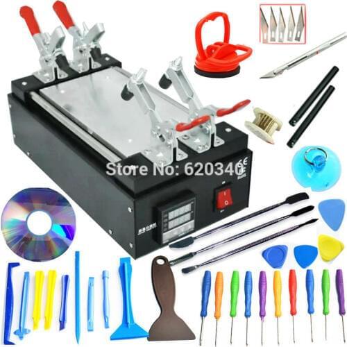 Free shipping 110/220V 7 inch Newest Black Metal Touch Glass Panel Screen Separator for Mobilephone LCD Repair Split Machine