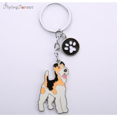 Lovely Terrier key chain dogs key chain Fashion jewelry pet animal pendants gifts for best friends metal car key ring