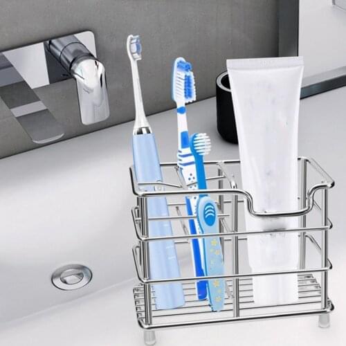 Stainless Steel Bathroom Toothbrush Toothpaste Dispense Holder Razor Stand