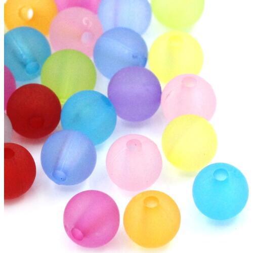 DoreenBeads Acrylic Spacer Beads Round Frosted Mixed 6mm Dia,Hole:Approx 1mm,1000PCs (B24014), yiwu