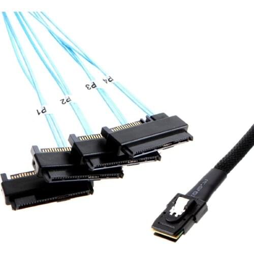 SAS SFF-8087 To 4 SFF-8482 Internal Mini SAS Cabl SATA Cable 36pin 8087 to 29pin 8482 connector SAS Cable with 15pin Power Port