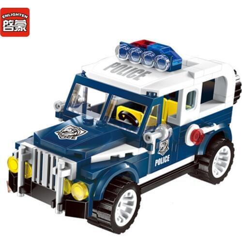 ENLIGHTEN 149Pcs City Police Hunted Escapee Car Building Blocks Sets Bricks DIY Construction Educational Toys for Children