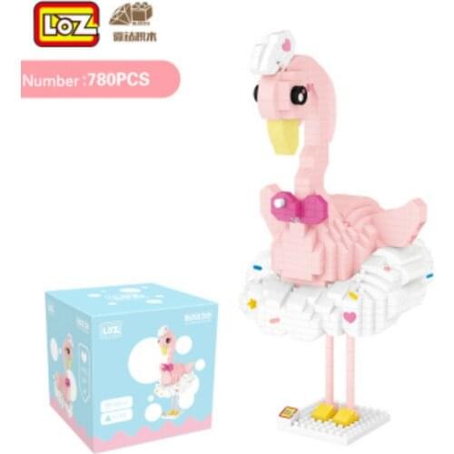 LOZ Diamond Blocks Toy Pink Bird Colorful Cartoon Animals Educational Bricks DIY Kids Children Gift 9205