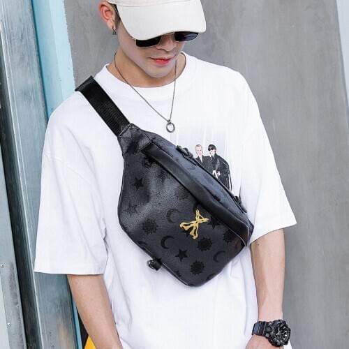 Chest bag mens new simple casual shoulder bag fashion mens bag tide brand mens waist bag messenger bag