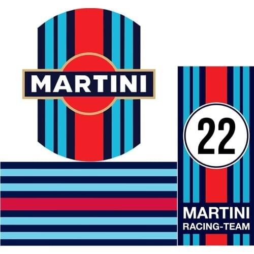 Hot Cool MARTINI Racing Stickers Suitable for Car Bumper Motorcycle Personalized PVC Decals