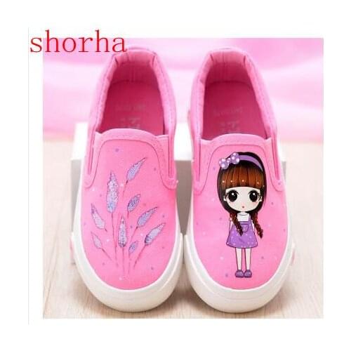2018 new spring autumn children shoes girls Fashion child canvas shoes pink and black shoes white sneaker toddler