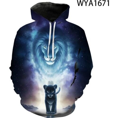 Disney New Fashion Casual Boy Girl Kids Lion King Print 3D Hoodies Streetwear Men Women Children Sweatshirts Long Sleeve Tops